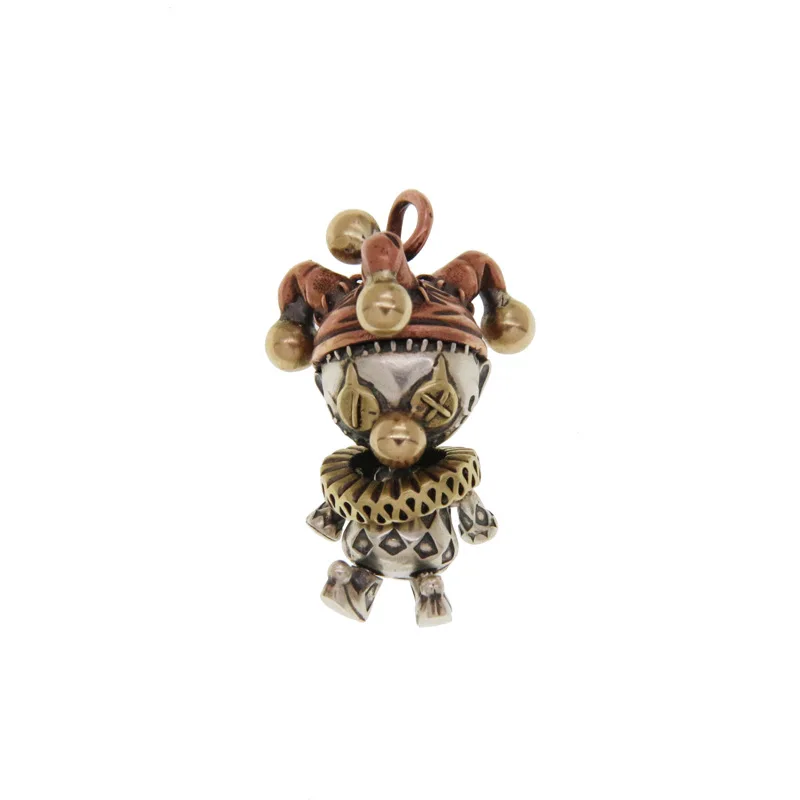 Vintage Silver Color Clown Doll Pendant for Motorcycle Party Steampunk Gothic Style Pendant Men Women Jewelry Accessories