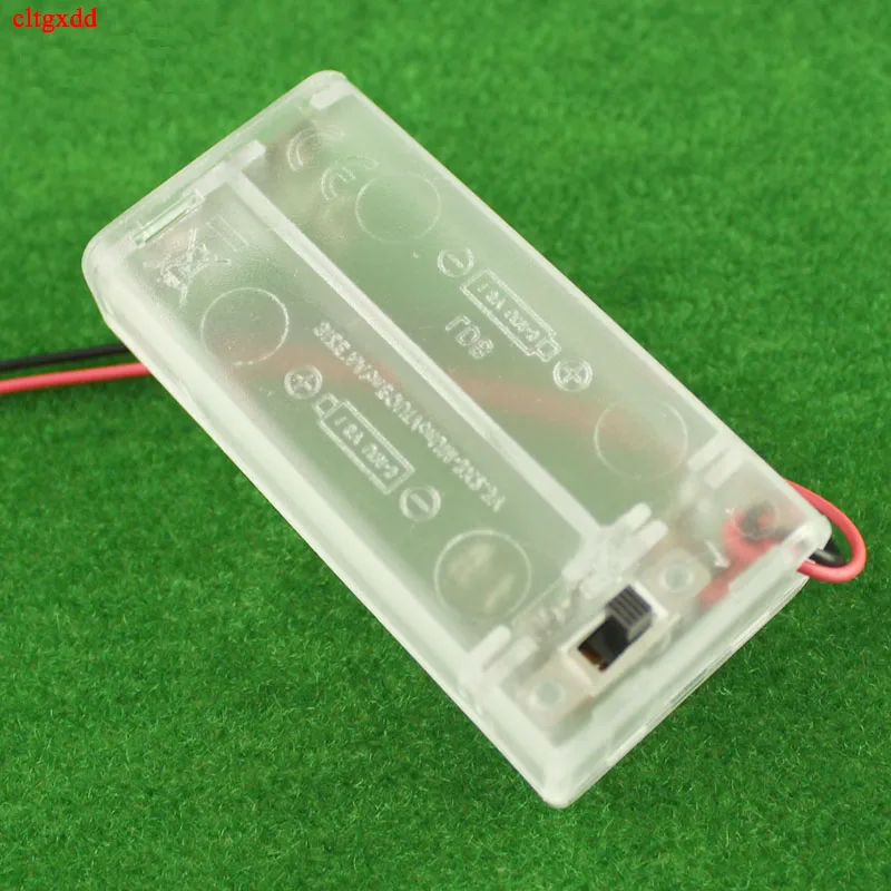 2 AA Battery Holder Box Case With Switch New 2 AA Batteries Storage Protector Cover Transparent For RC Car DIY Smart Circuit