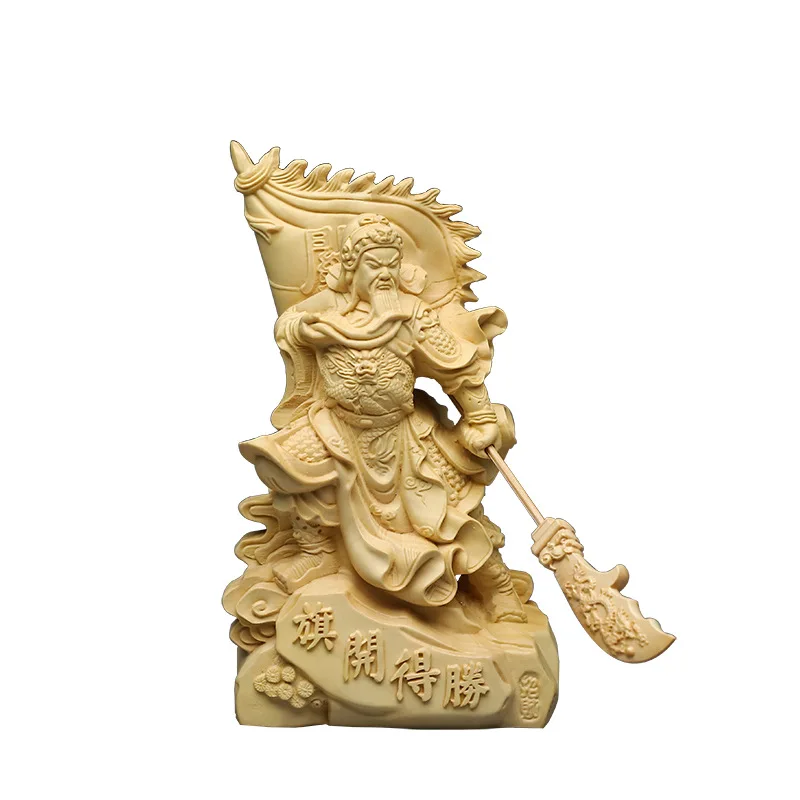 

Boxwood Woodcarving Flag, Opens To Victory, Guan Gong Ornaments, Song of Wealth, Yuguan Erye, Buddha Statue Enshrines