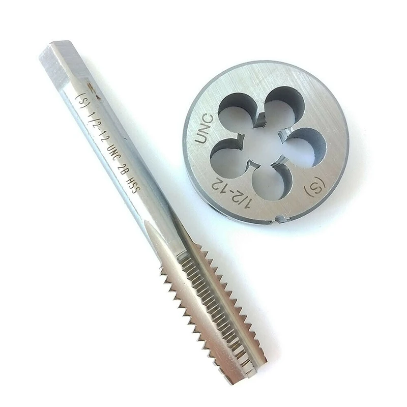1PC 1/2-12 Tap + 1PC 1/2-12 Die UNC British US wykonane z prawej strony Taper Tap i matryce narzędzia ręczne