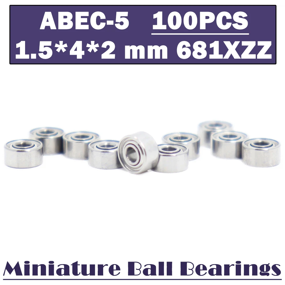 

681XZZ Bearing ABEC-5 ( 100 PCS) L-415ZZ 1.5*4*2mm Miniature Ball Bearings W68/1.5ZZ