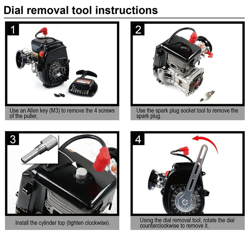 Ferramenta de remoção de mostrador de liga CNC para 32CC 36CC 45CC Enigine fit Baja LOSI 5IVE-T DBXL RedCat