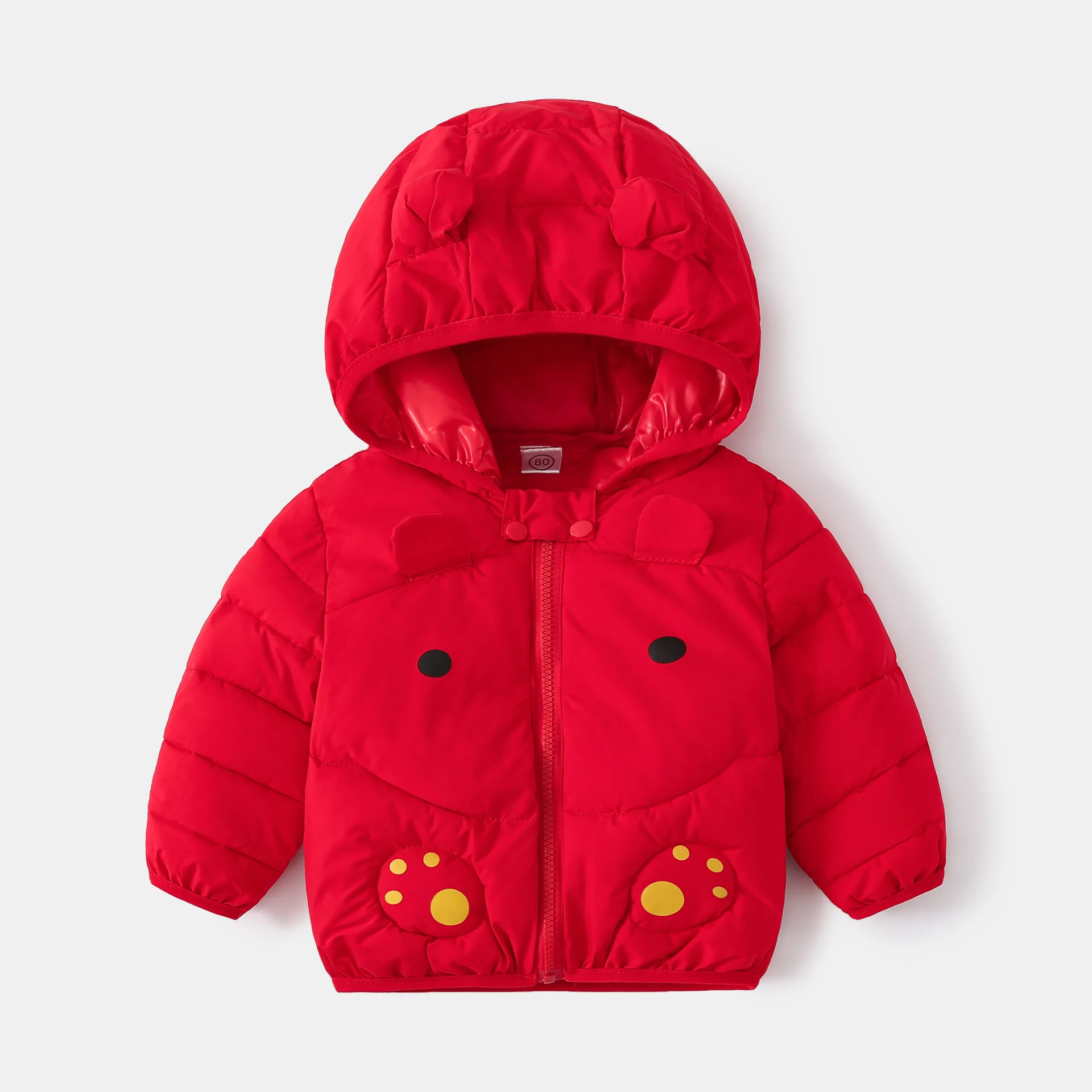 Cute Cartoon Winter Girls Jacket Toddler Cotton Padded Hoodies Baby Children Thermal Coat Kids Clothes