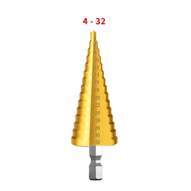 Punta da trapano in titanio HSS 3-12 3-13 4-12 4-20 4-22 4-32 utensili elettrici di perforazione metallo acciaio ad alta velocità foro per legno sega cono passo