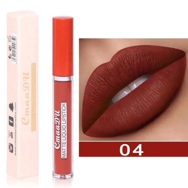 1pc Matte Lip Gloss Waterproof Long Lasting Natural Moisturizer Make Up Red Lip Gloss Cosmetic Liquid Korea Woman Lips TSLM2