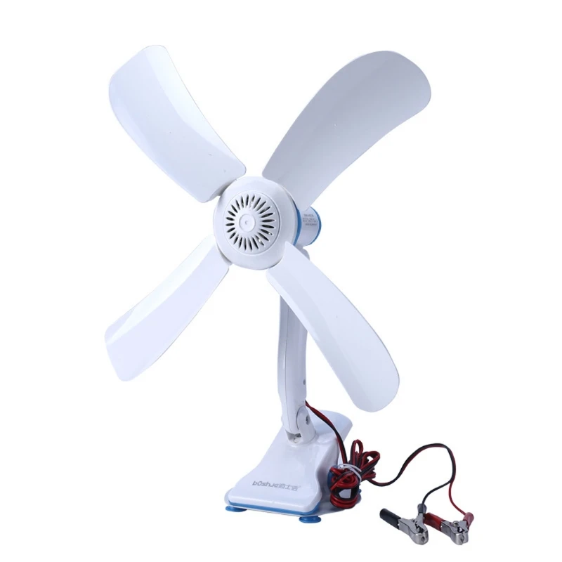 

16.5inch 12V 8W Silent Ceiling Fan One Speed Quiet Clip On Fan Desk Fan for Camping Tent Outdoor Car Van SUV Home Bedroom