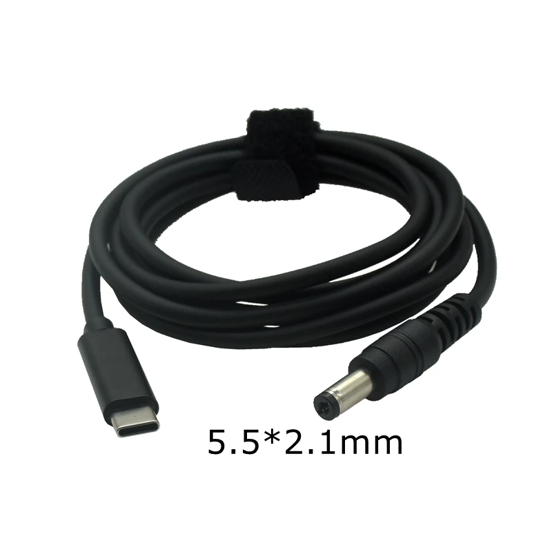 USB 3.1 TYPE C To DC 5.5*2.1 Male To Male Laptop Charger DC Jack Power Adapter Cable Decoy Trigger PD Charging 5.5x2.1mm 1.5m