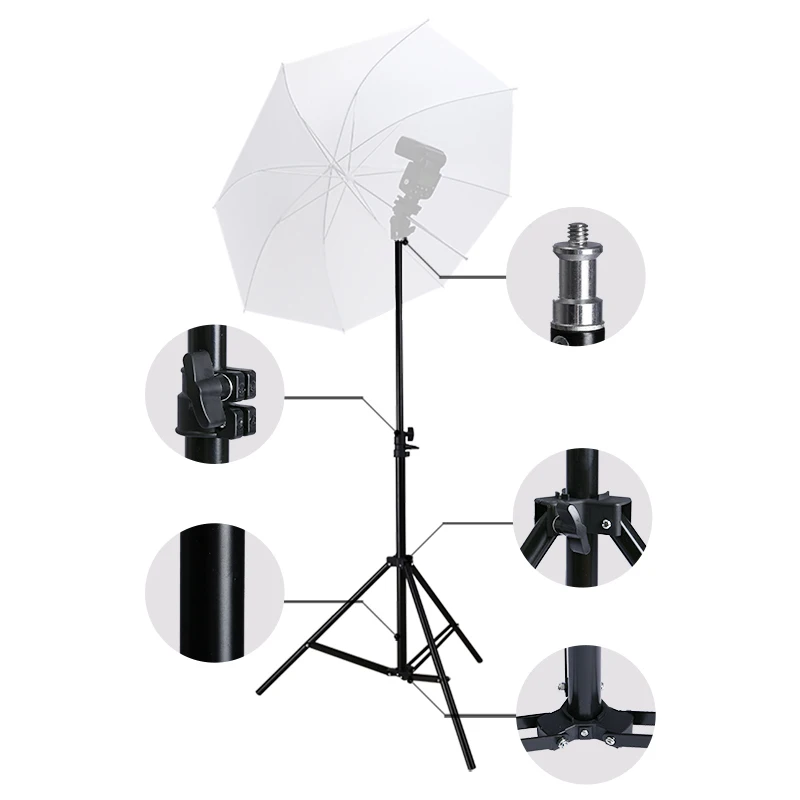 Treppiede per telefono cellulare Selfie Stick Supporto per luce regolabile Testa a vite 1/4 per flash da studio fotografico Softbox fotografico