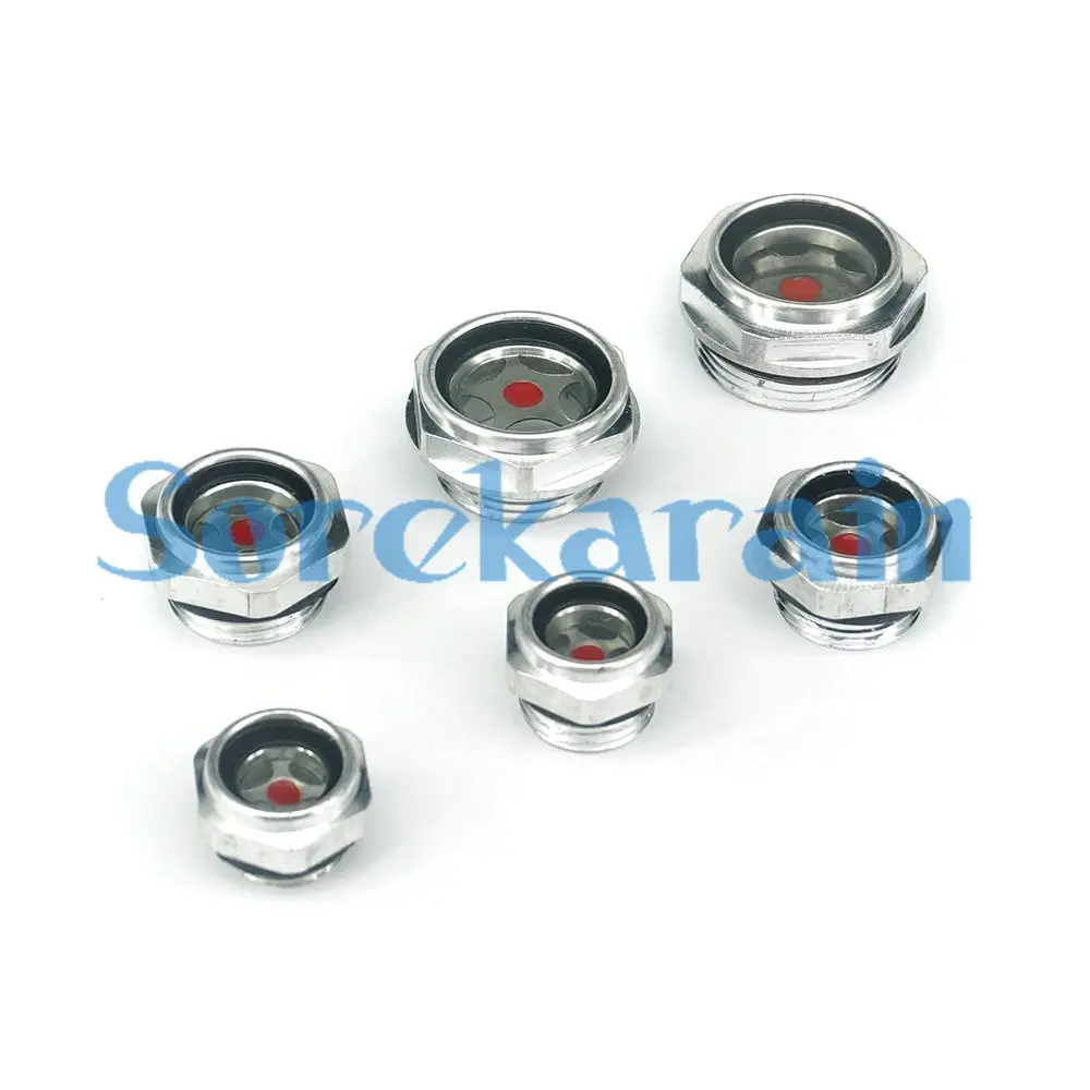 M10 M12 M14 M16 M18 M20 M22 M24 M26 M27 Metric Male Thread Aluminum Oil Gauge Sight Glass Window Hexagon Head For Air Compressor