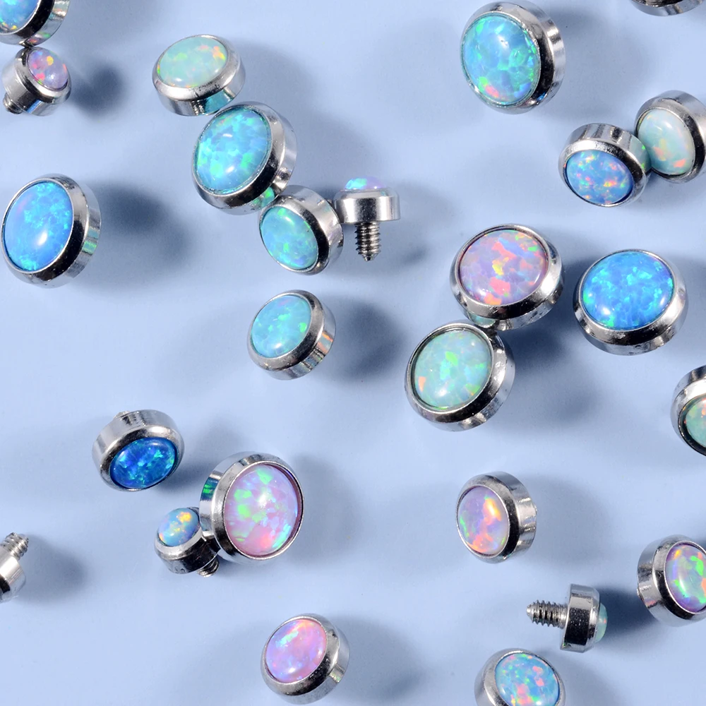 1 PC Surgical Steel Opal Dermal Anchor Top Micro Dermal Anchor Flower Piercings Skin Diver Piercing Body Jewelry