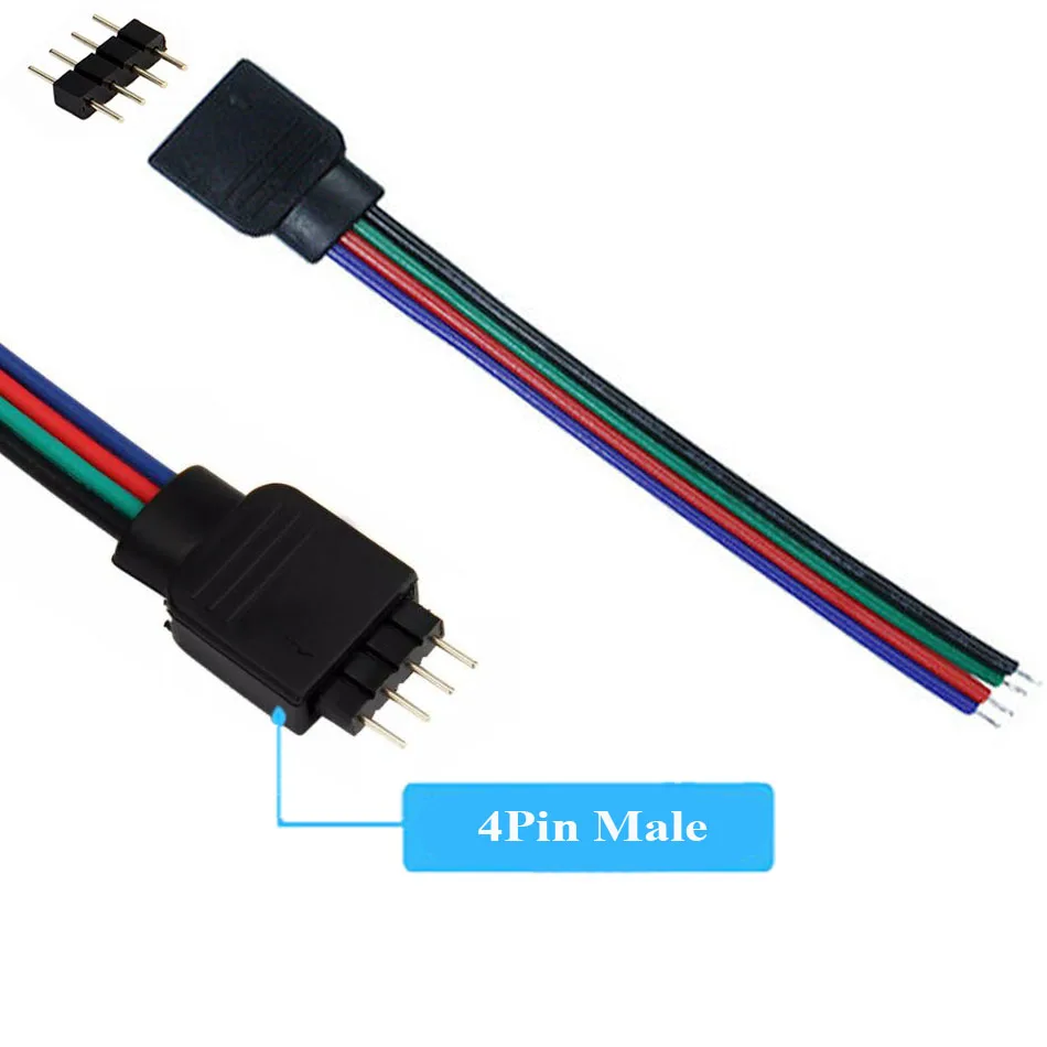 4pin 5pin 6pin Male Female strip to controller Adapter Cable Wire for 5050 3528 SMD RGB RGBW RGB+CCT LED Strip light X 5