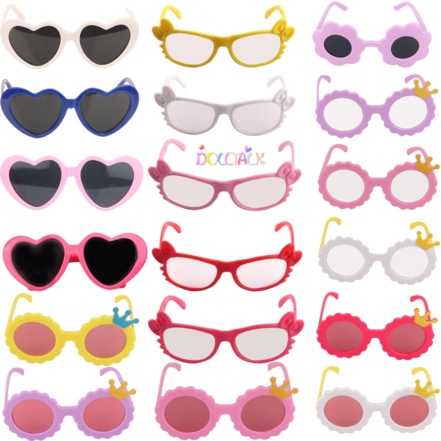 Cute Doll Sunglass For American 18 Inch Girl Dolls Beach Party Travel Glasses For 43cm Baby New Born&DIY Doll Girls Toy Gift