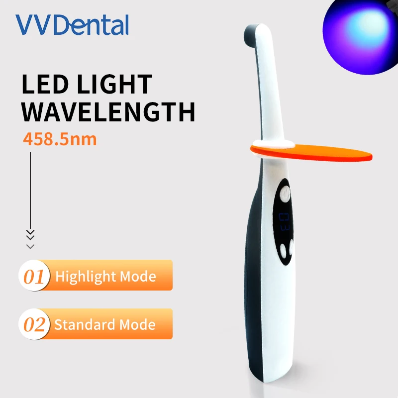 VV Dental Wireless Curing Light Dentist Cordless LED Curing Lamp Odontologia Equipment Wave Length 458.5nm