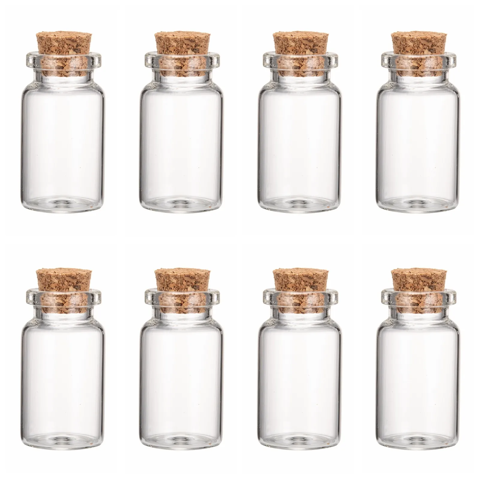 

20Pcs Small Clear Empty Glass Bottle Jars With Cork Stopper Vials Containers Wish Message Sample Jewelry Beads Perfume Storage