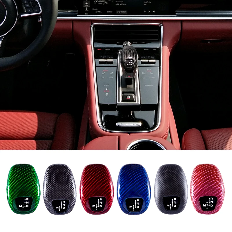 

Auto Car Gear Head Shift Knob Cover Shifter Lever For Porsche Panamera Interior Accessories Genuine Carbon Fiber 6 Colors