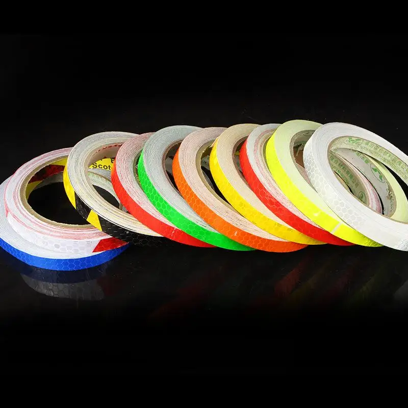 1cmx8m Mountain Bike Reflective Stickers Reflective Strips Fluorescent Strips Luminous Reflectors Bicycle Stickers Decoration