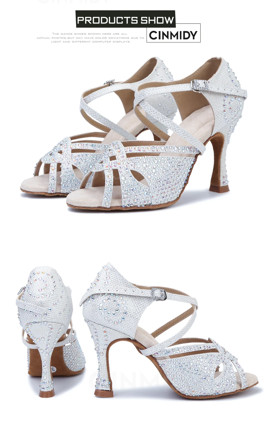 CINMIDY Latein Tanzschuhe Damen Ballsaal Tanzschuhe Mädchen Tango Salsa High Heels Damen Tanz Sneakers Damen Hochzeitsschuhe – Detail 12