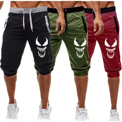 Skull venom-pantalones cortos deportivos para hombre, pantalón corto informal con bolsillos para correr, gimnasio, verano, 2020