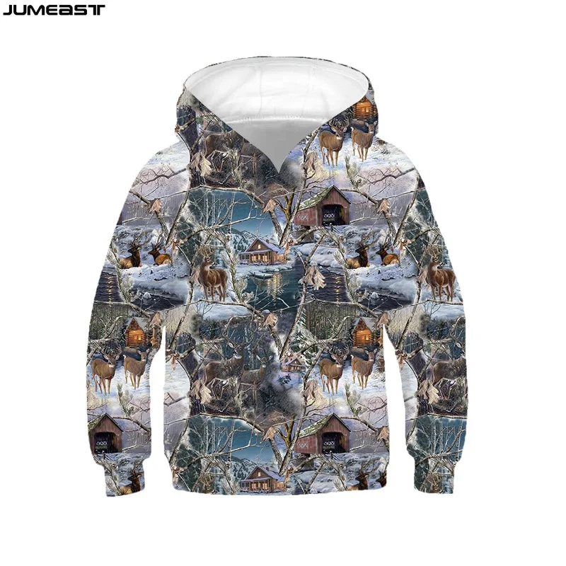 

Jumeast Men Women Children Sweatshirt Hunting Hunter Camouflage Long Sleeve Spring Autumn Kids Cap Hoody Sport Pullover Hoodies