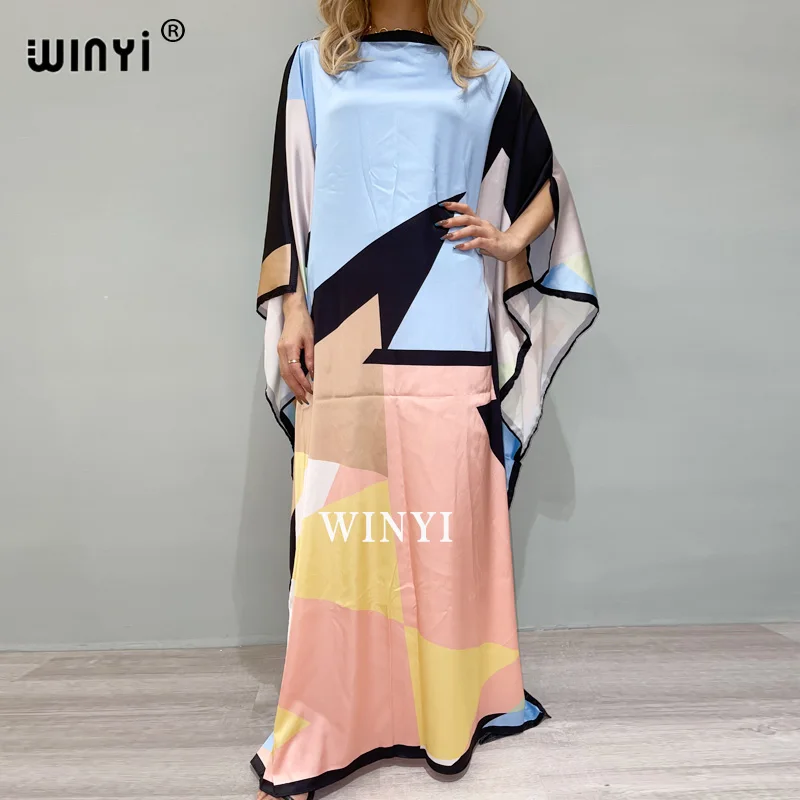 WINYI Womens Boho Maxi Floral Araba плать Summer 2021 robe Women Elegant  امرأة اللباسHoliday Beach Dress Sundress Party Dress