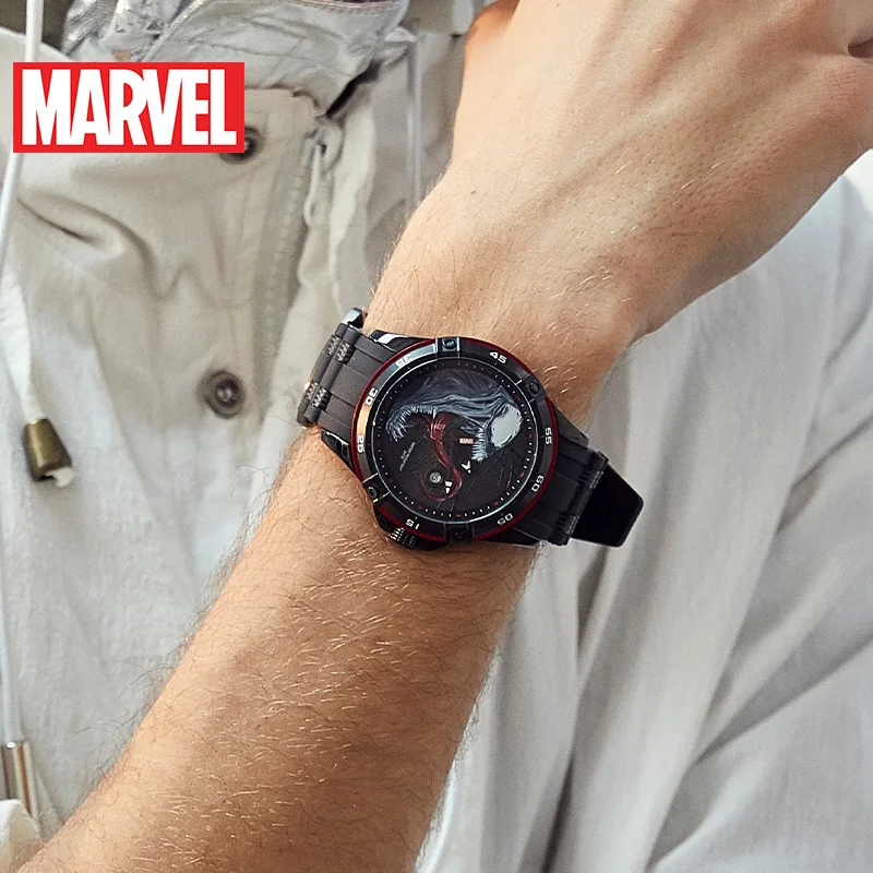 Marvel ufficiale autorizzato originale Disney Avengers VENOM orologio al quarzo impermeabile da uomo orologi da polso cinturino in silicone maschile di lusso