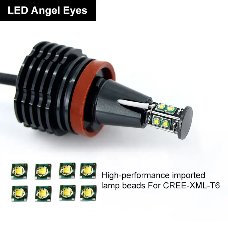 2Pcs/Set  H8 Error Free 120W  LED Angel Eye Marker Lights Bulbs For BMW 1 3 5 Series E60 E61 E70 E71 E90 E92 E93 X5 X6 Z4 M3