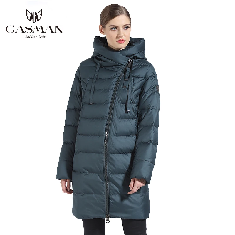 GASMAN-Chaqueta larga con capucha para mujer, abrigo grueso de plumón, Parka cálida, ropa de invierno, 2022