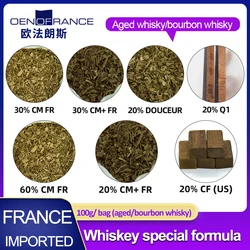 Whiskey product formula package aging acceleration package bourbon whisky ingredient package French oak product yeast package