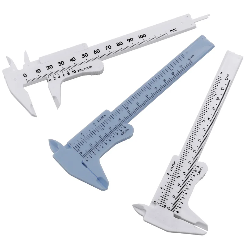 0-100mm /120mm Mini Plastic Sliding Vernier Caliper Gauge Measure Tool Ruler