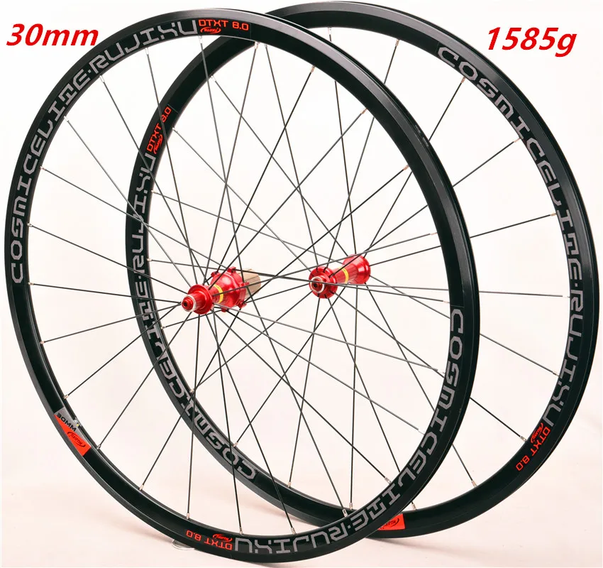 

Ultralight Anti-cursor at night road wheelset front two rear four bearing aluminum alloy 30MM wheel 700C road bike wheel bicycle