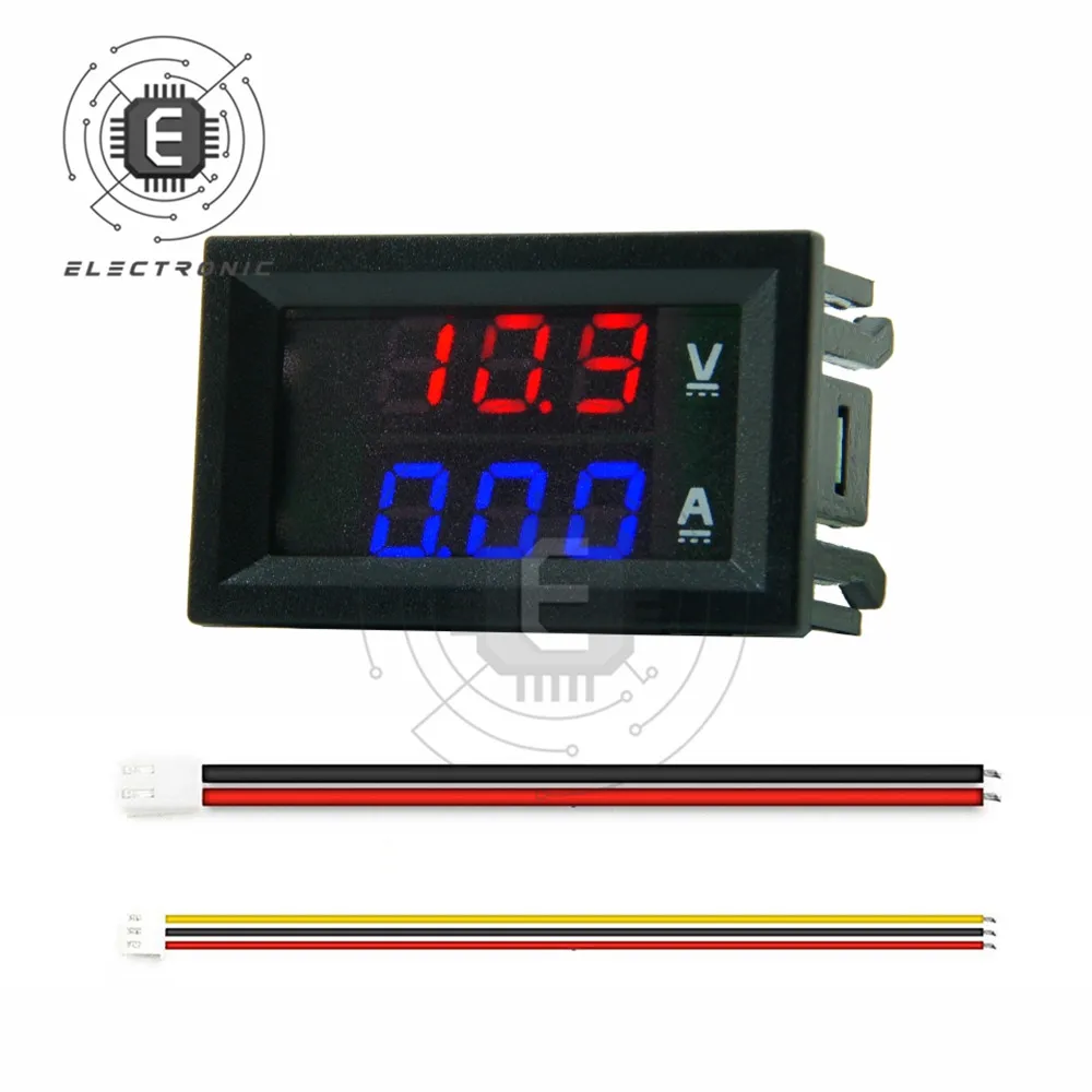 

Mini Digital Voltmeter Ammeter DC0-100V 10A 50A 100A Voltage Current Meter Tester Volt Regulator 0.56" Dual LED Display Auto Car