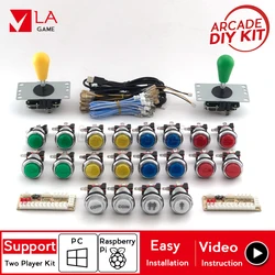 Arcade Diy Cao Cấp Mando Usb Máy Tính Raspberry Pi Bartop Arcade Nút Led Arcade Diy Bộ Arcade Joystick Với Hình Bầu Dục Bóng Tay Cầm mueble