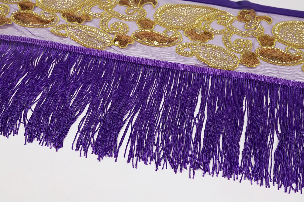 2021 New Beads Embroidery Tribal Belly Dance Belt Bellydance Tassel Hip Scarf For Women Hip Shawl