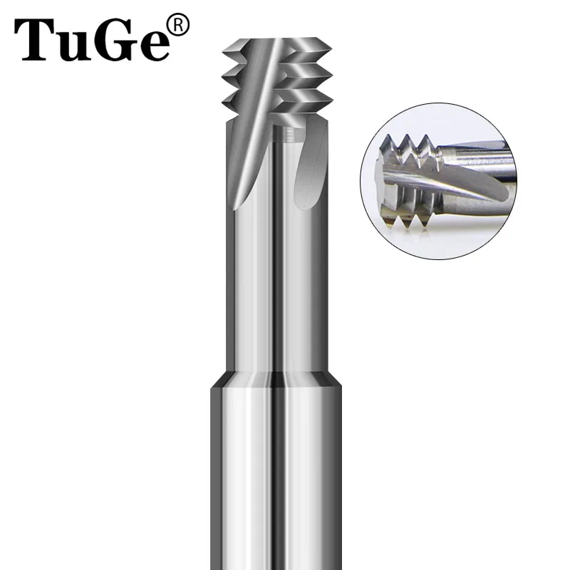 

TuGe Carbide 3 tooth thread mill Tungsten Steel thread Milling Cutter for Aluminum/copper/wood M1 M1.4 M2 M6 M8 M10 M12 M14 M16