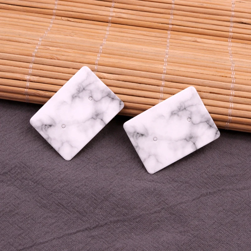 100Pcs/Lot Marble Pattern White Earrings Display Card Favor Jewelry Ear Studs Packaging Paper Cards Tag Holders Good Quality