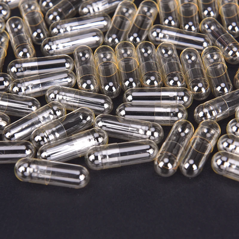 Bộ 1000 Gelatin Viên Nang Gelatin Viên Trống Cứng Gelatin Viên Rõ Ràng Kosher Gel Dành Cho Y Học Viên Đổ Lại Lưu Trữ