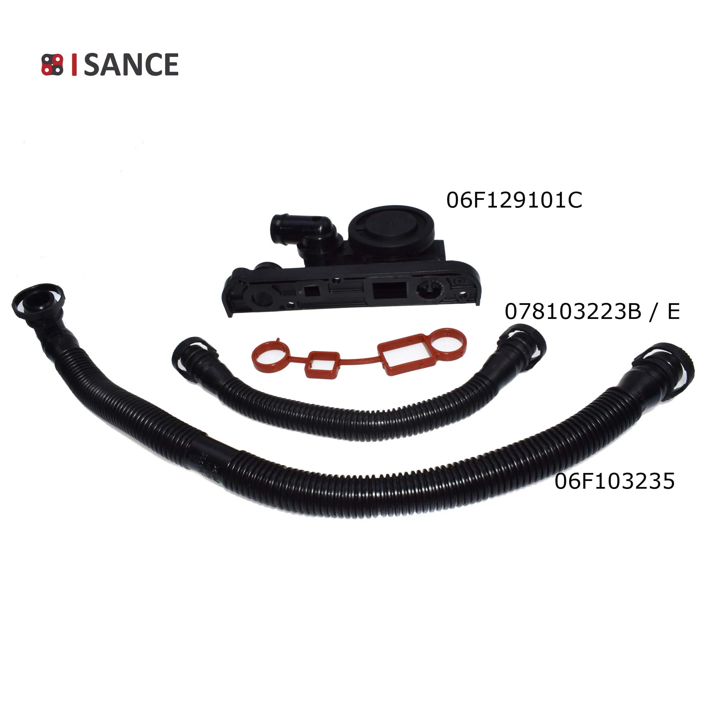 ISANCE PCV Crankcase Control Vent Valve & Hose & Gasket Kit For Audi A1 A3 S3 A4 TT VW Golf MK5 MK6 Passat Jetta Scirocco