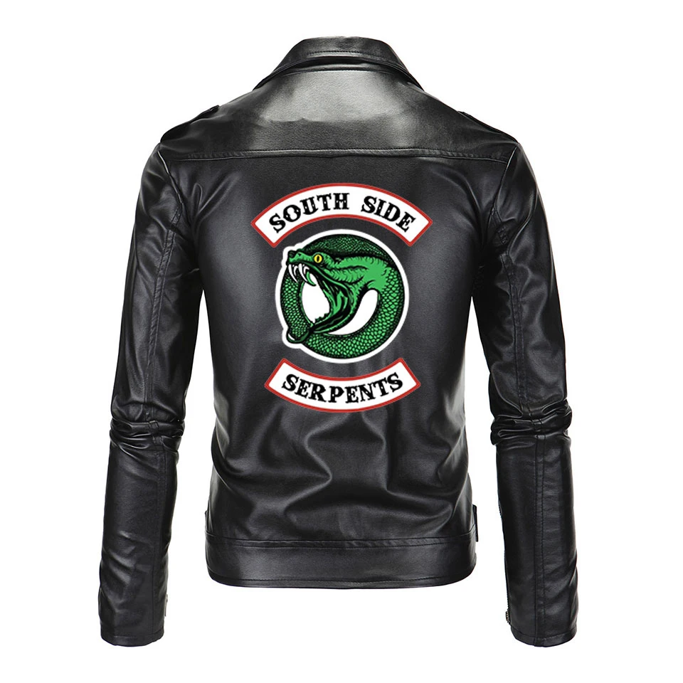 Southside Riverdale Turn-down collar PU Leather Jackets Serpents Fashion Men Cool Streetwear Brand south side serpent Jacket