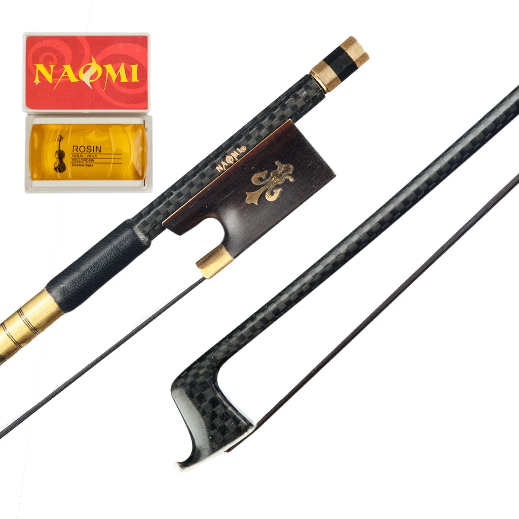 

Naomi 4/4 Violin Bow Grid Carbon Fiber +Rosin Black Horsehair Ebony Frog