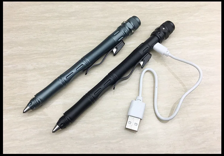 Multi-function Tactical pen with Rechargeable LED Torch self-defense pen survival Tool Magnetic Control Switch Tactical Pens