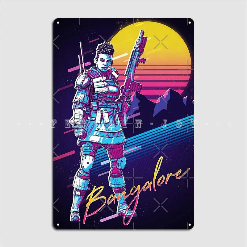 Apex Legends Bangalore 80s Retro Metal Sign Printing Pub Garage Plaques Wall Mural Tin Sign Poster