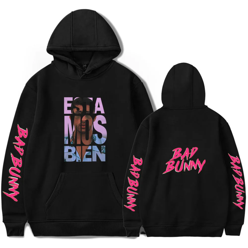 Bad Bunny Hoodies Men/Women Graphic Sweatshirts Rapper Hip Hop Badbunny Hooded Pullover Sweatershirts Male/Women Casual Tops