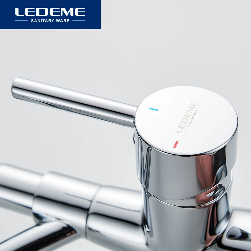 LEDEME Kitchen Faucet Water Filter Kitchen Faucets Dual Spout Filter Faucet Mixer Water Purification Feature Taps L4855-2