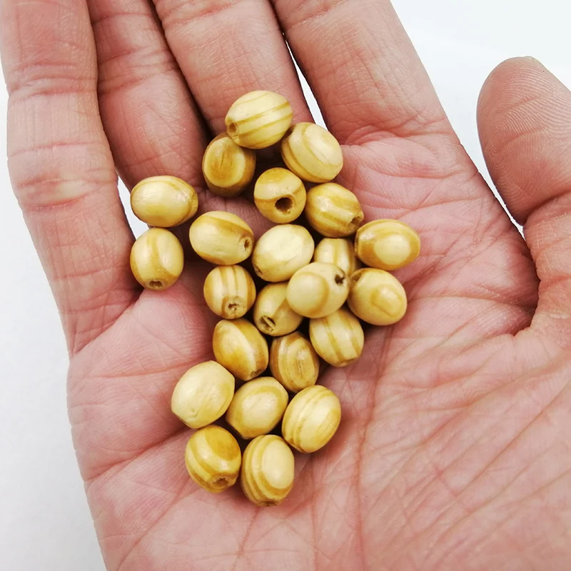 100~200pcs Natural Pine Round Wood Beads 8x6MM Wooden oval Spacer Beading for Jewelry Making Bracelets Necklace Accessories