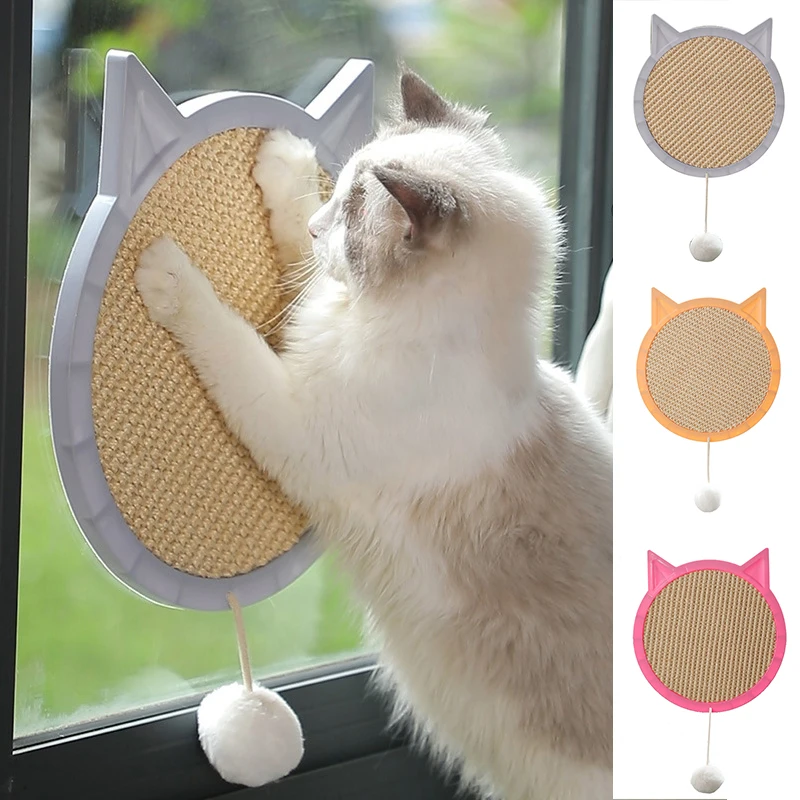 

Natural Sisal Cat Scratcher Board Scratching Post Mat Wall Mounted Scratcher Pad with Suction Cup Cat Toy Claw Care Grinding Pad