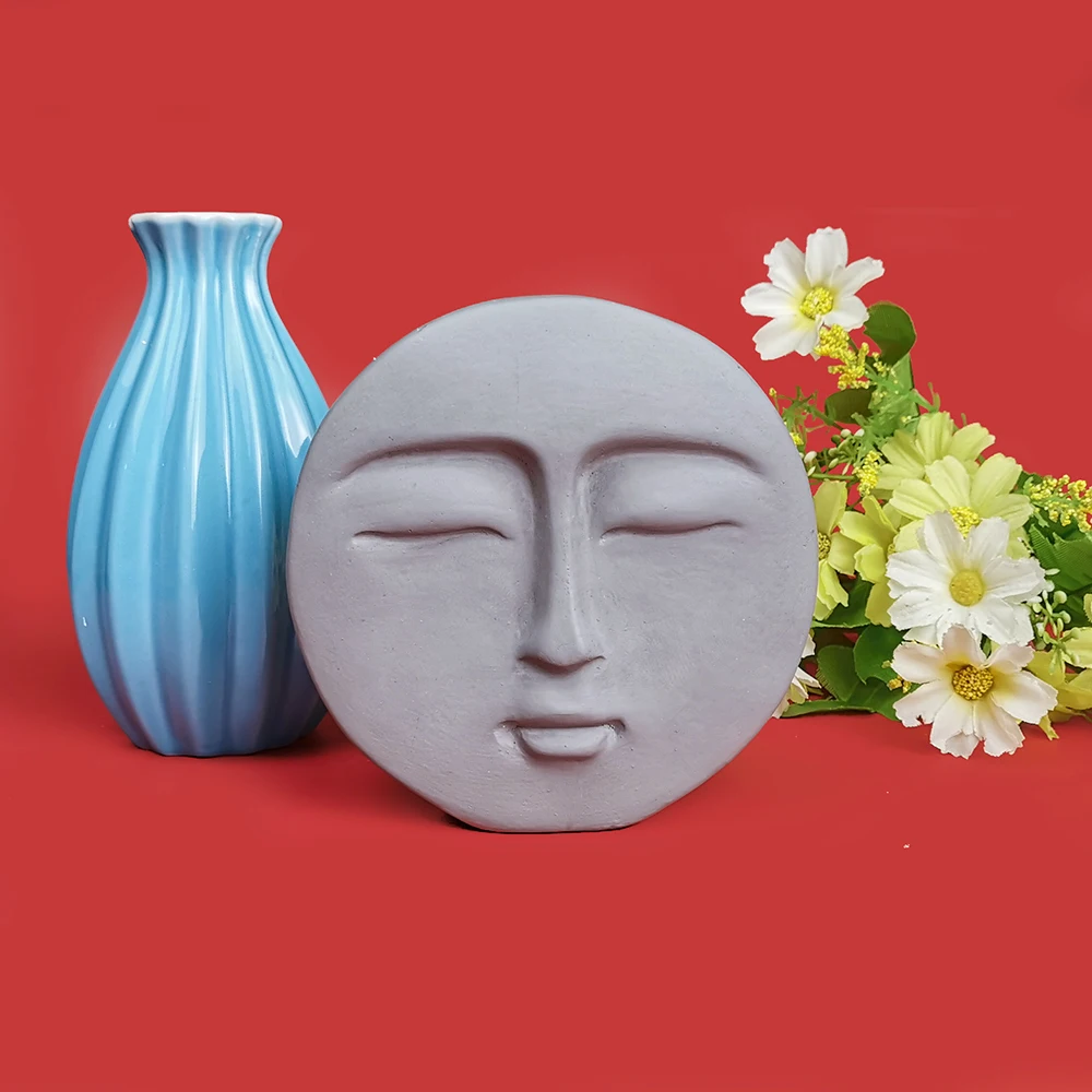 

2d Human Face Silicone Molds Concrete Cement Mould Handmade Decoration Clay Resin Mold SN0206