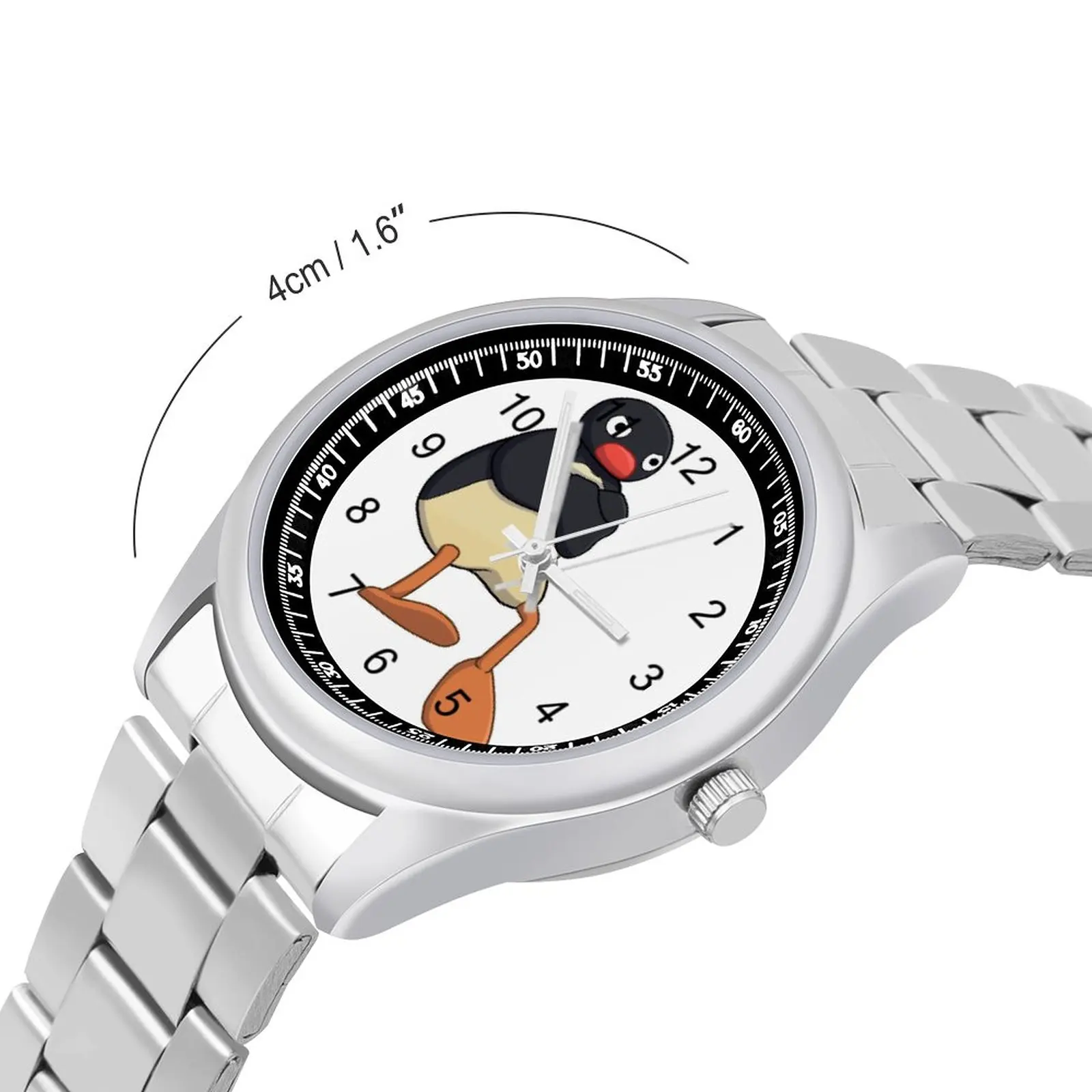 Pingu Quartz Watch Aesthetic Couple Wrist Watch Photo Steel Outdoor Analog Wristwatch