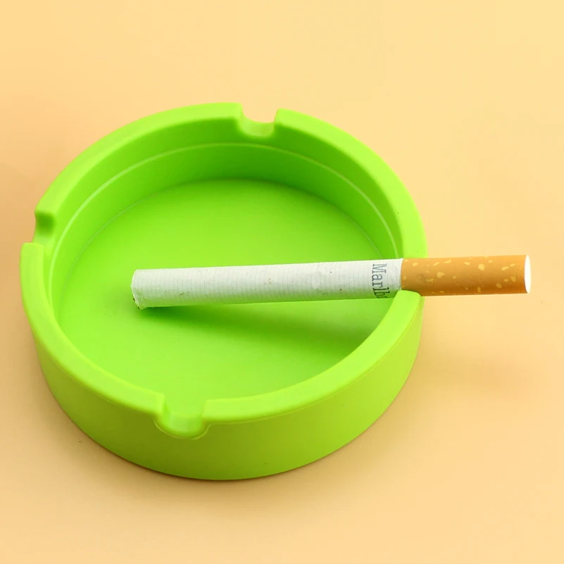 Ashtray Silica Gel Silicone Square Round Ash Tray Holder Smoking Accessories Multi-colors Yellow Green Black Red Blue Brown