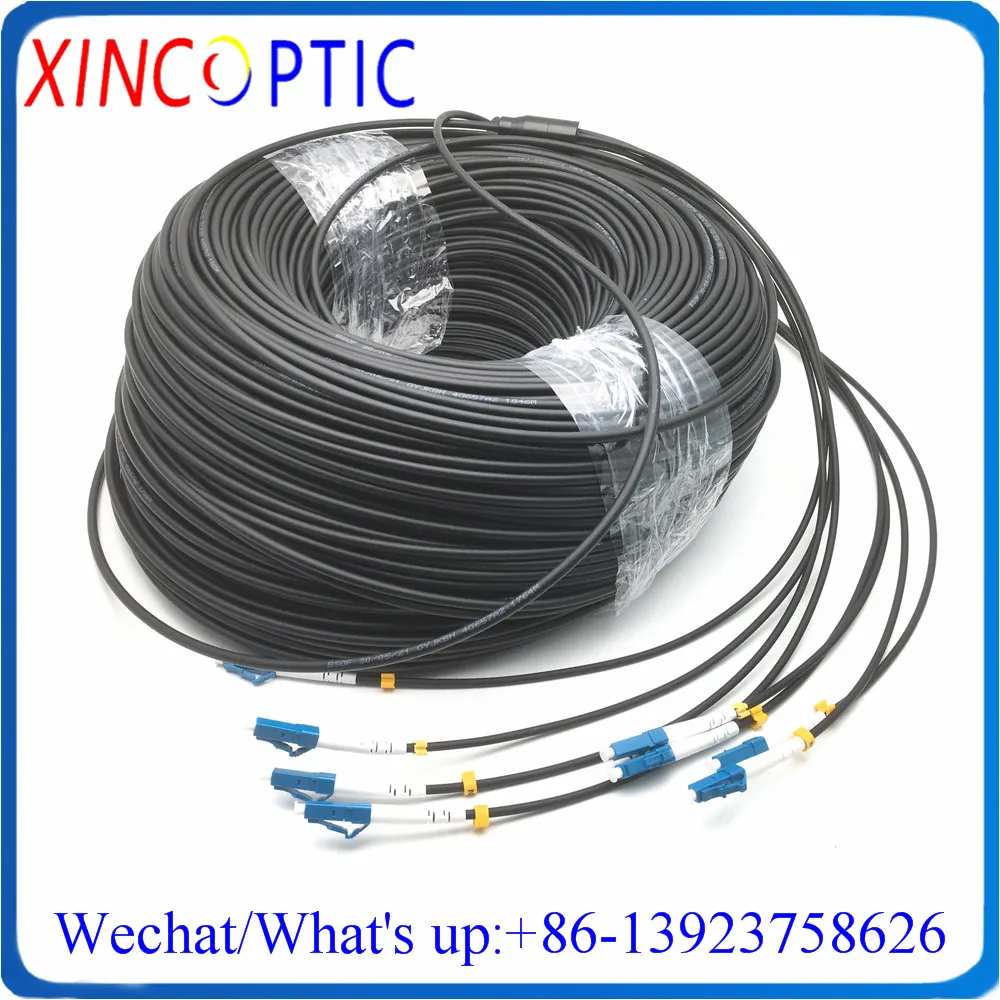 

250Mts,4Strands SM 9/125,G657A,LSZH/TPU Jacket,4C LC-LC/ST/SC/FC 4.0mm 250M Armored 4Fibers Optic Patch Cord Cable without Reel