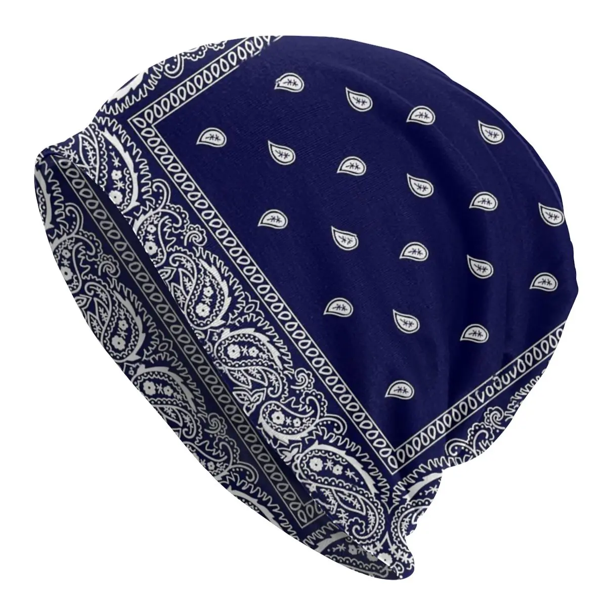 Bandana Blue Cap Vintage Outdoor Skullies Beanies Hats Female Summer Warm Dual-use Bonnet Knitting Hats